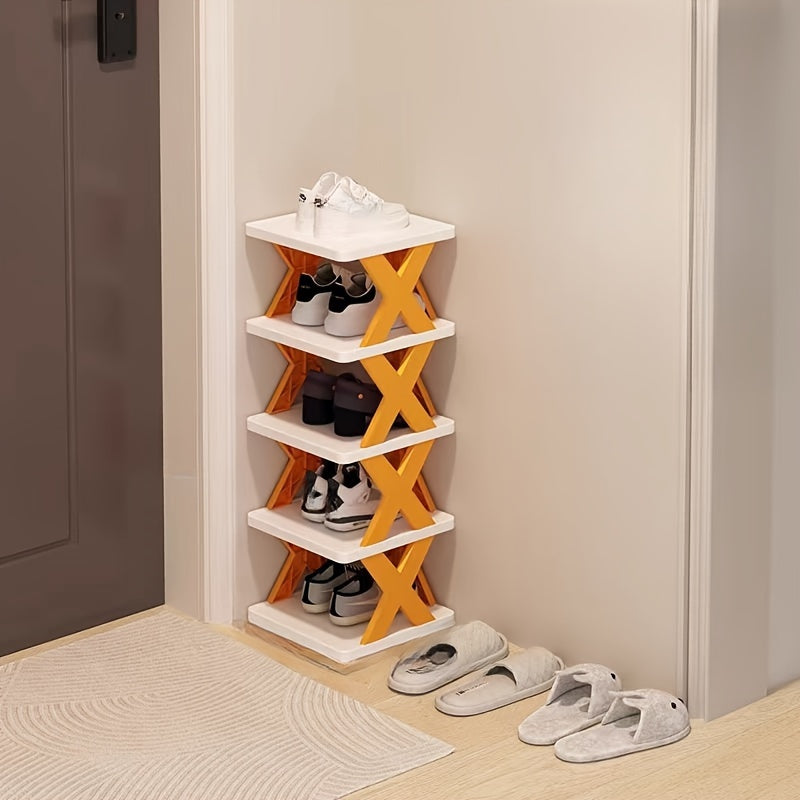 Folding Shoe Rack Space Saver Easy Assembly for Entryway Office Bathroom
