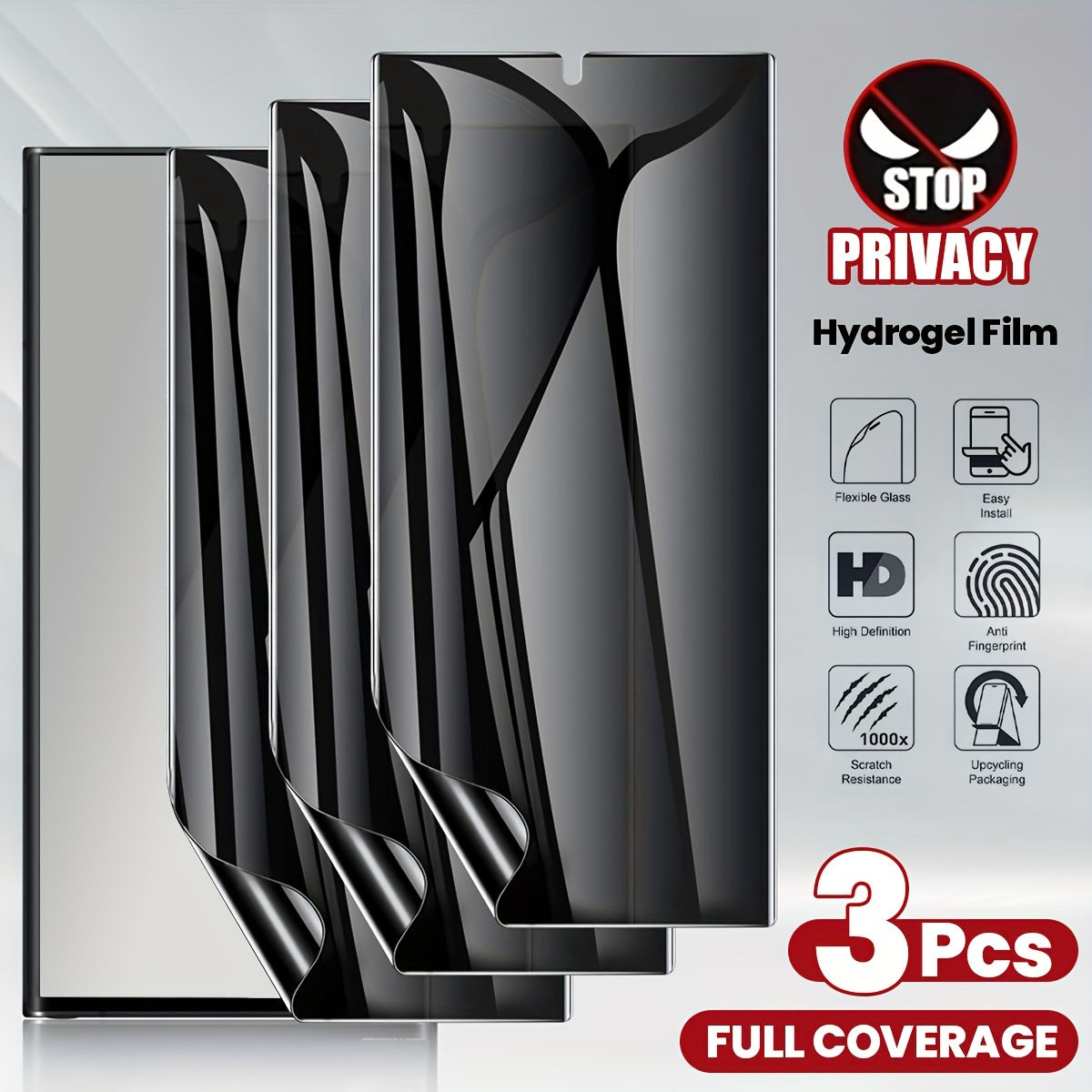 Full Coverage Privacy Screen Protector for Samsung Galaxy Phones Anti-Peeping Bubble-Free