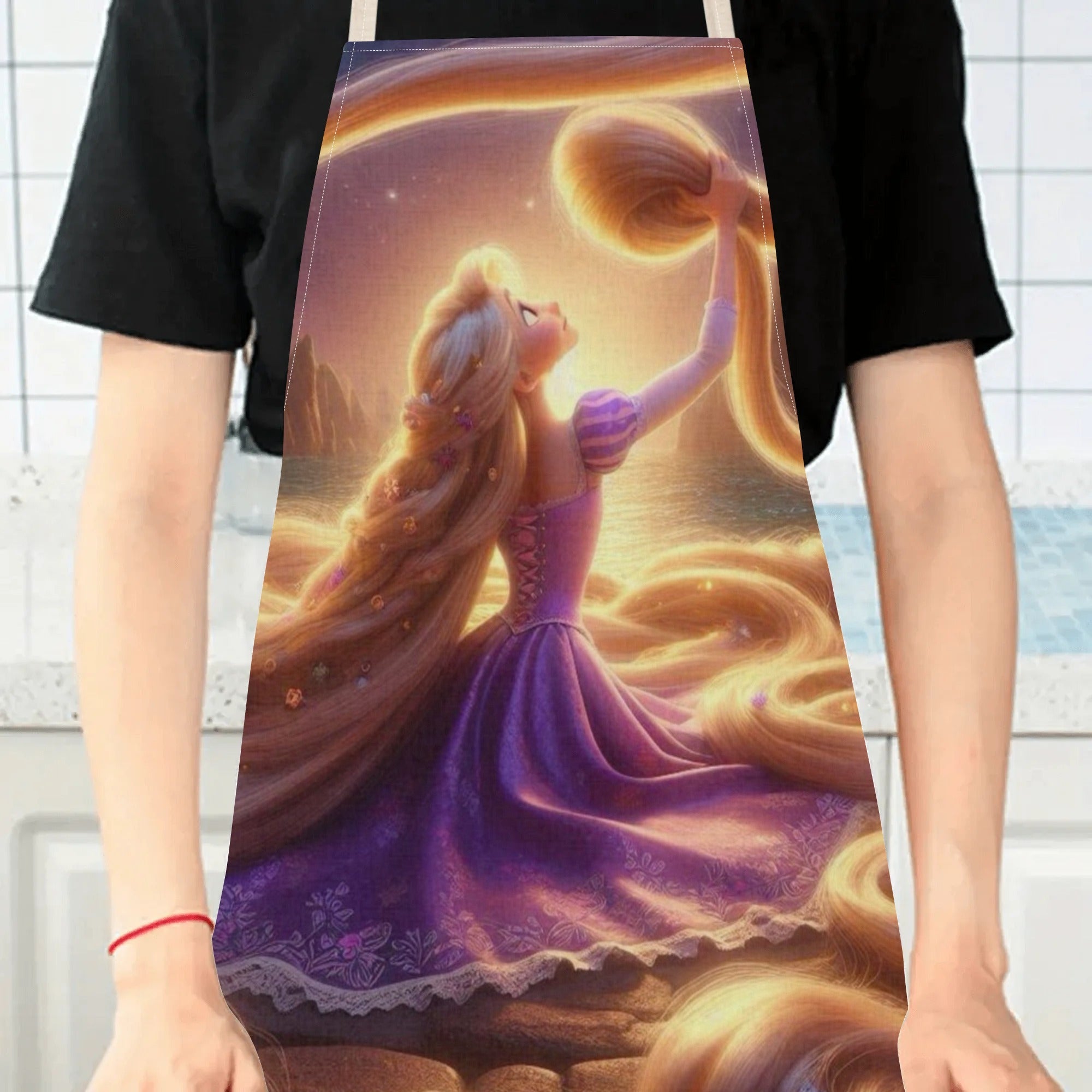 Waterproof Apron with Fairy Tale Print for Restaurants and Home Use