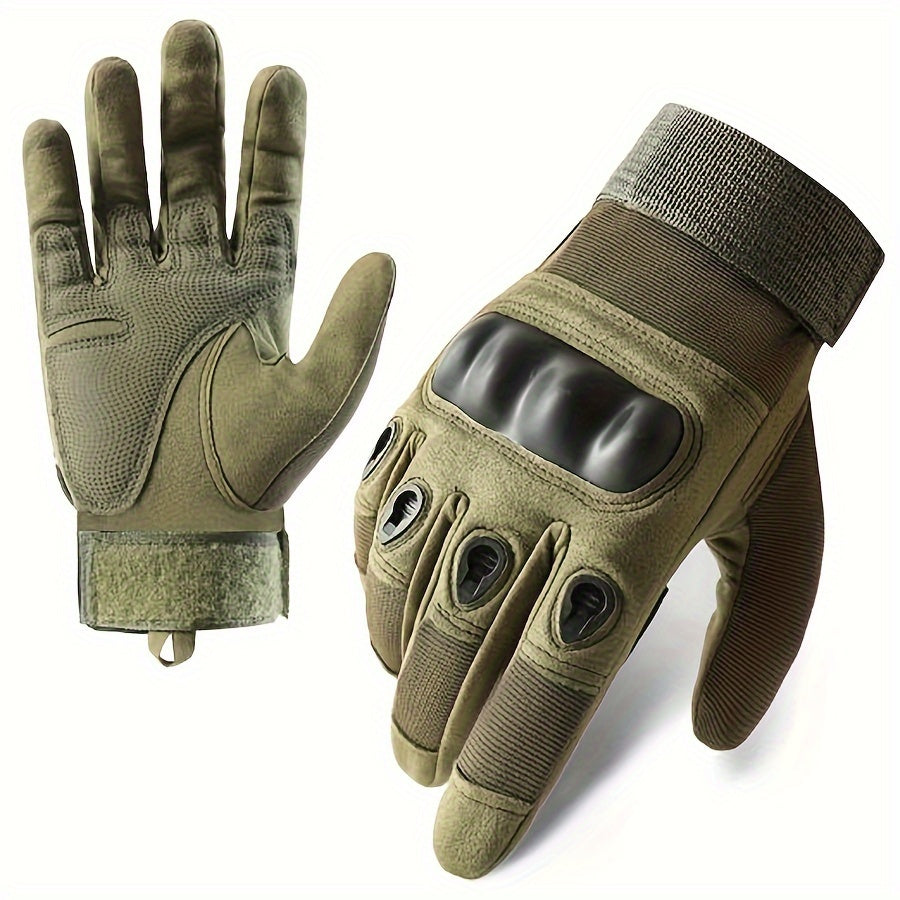 Men's Full Finger Touchscreen Cycling Gloves Warm Polyester for Outdoor Sports and Motorcycle Riding