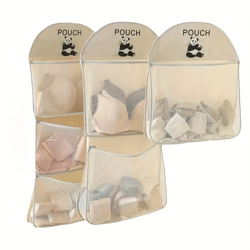 Mesh Hanging Storage Pouch Wall Organizer for Bras Underwear and Kitchen Essentials