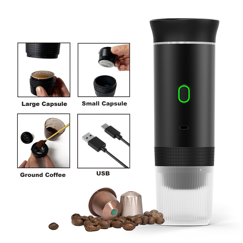 Portable 3-in-1 Capsule Coffee Maker for Travel and Home Use