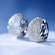 Micro Pave Zirconia Hoop Earrings for Women Engagement Wedding Circle Jewelry