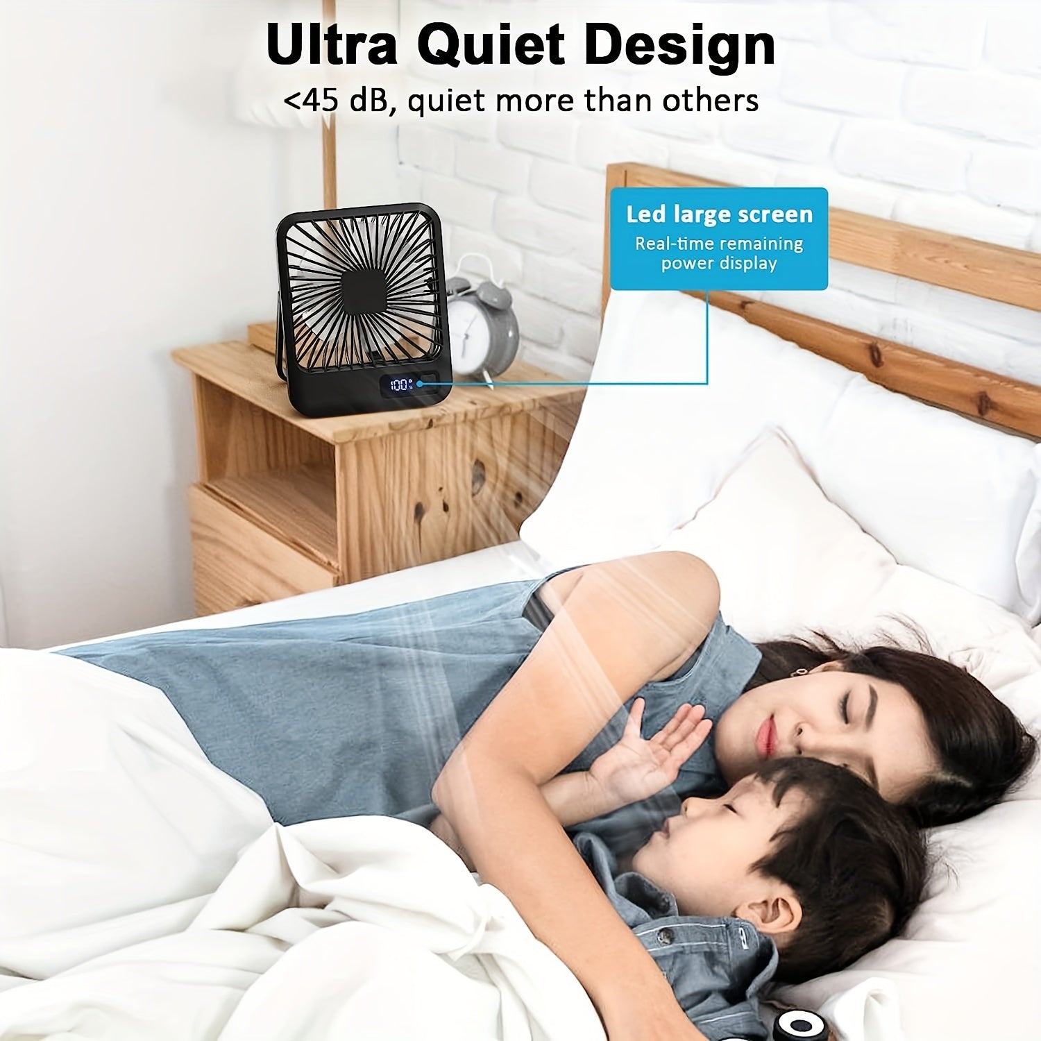 Portable USB Desk Fan 6.5-Inch Foldable Table Fan with 5 Speeds