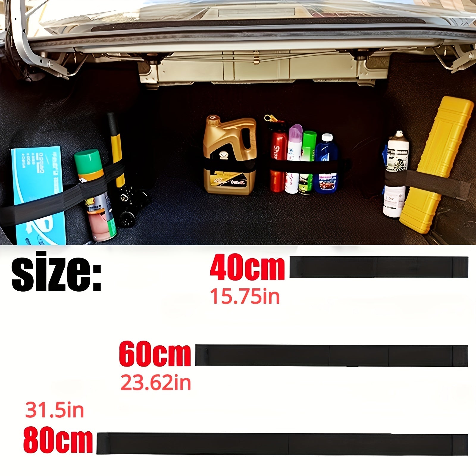 Car Trunk Tie Strap Organizer Storage Magic Tape Fixer for Most Cars