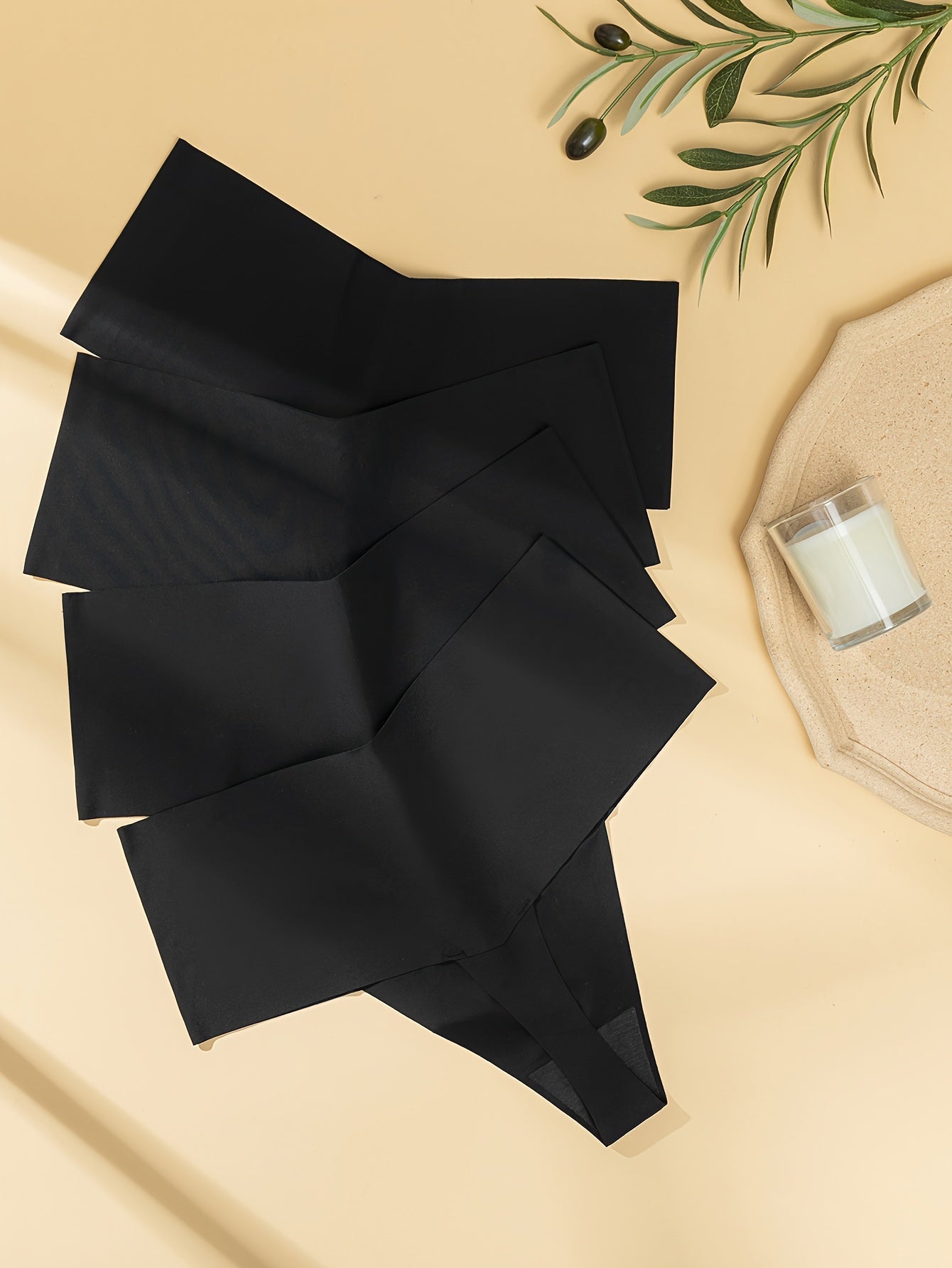 Set of 4 High Waist Seamless Breathable Women's Thongs Lingerie