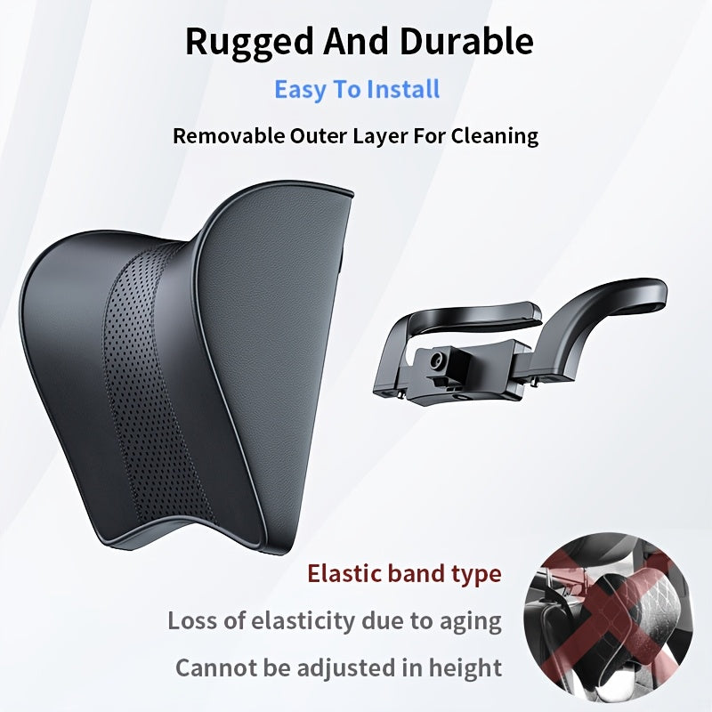 Universal PU Leather Car Neck Pillow for Comfort and Support