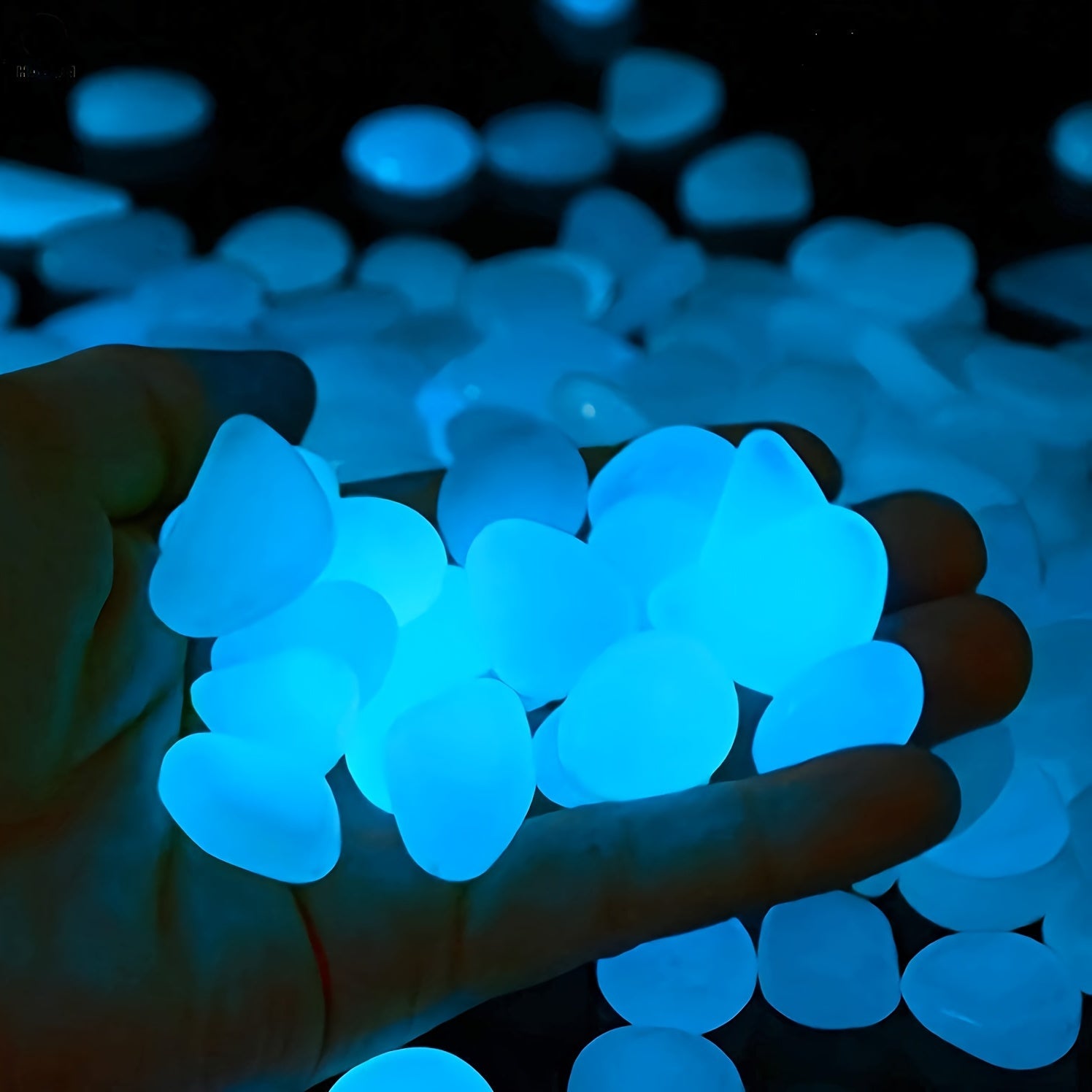 Blue Glow-in-the-Dark Stone Gravel for Gardens Aquariums Walkways and Paths 200 Pieces