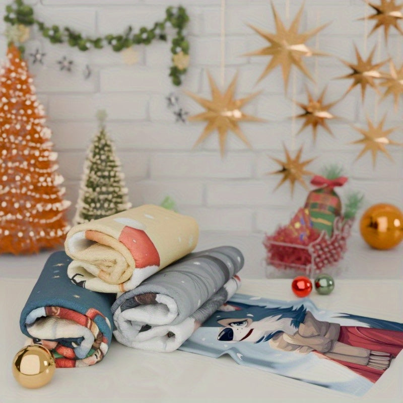 Winter Christmas Snowman Snowflake and Deer Wall Decor Set of 4 45.72x66.04cm