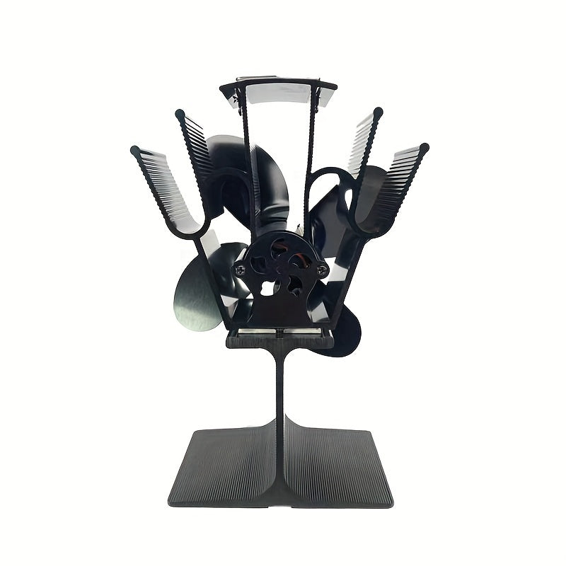 Aluminum Stove Fan with 4 Blades for Wood Pellet Log Burners Indoor Outdoor