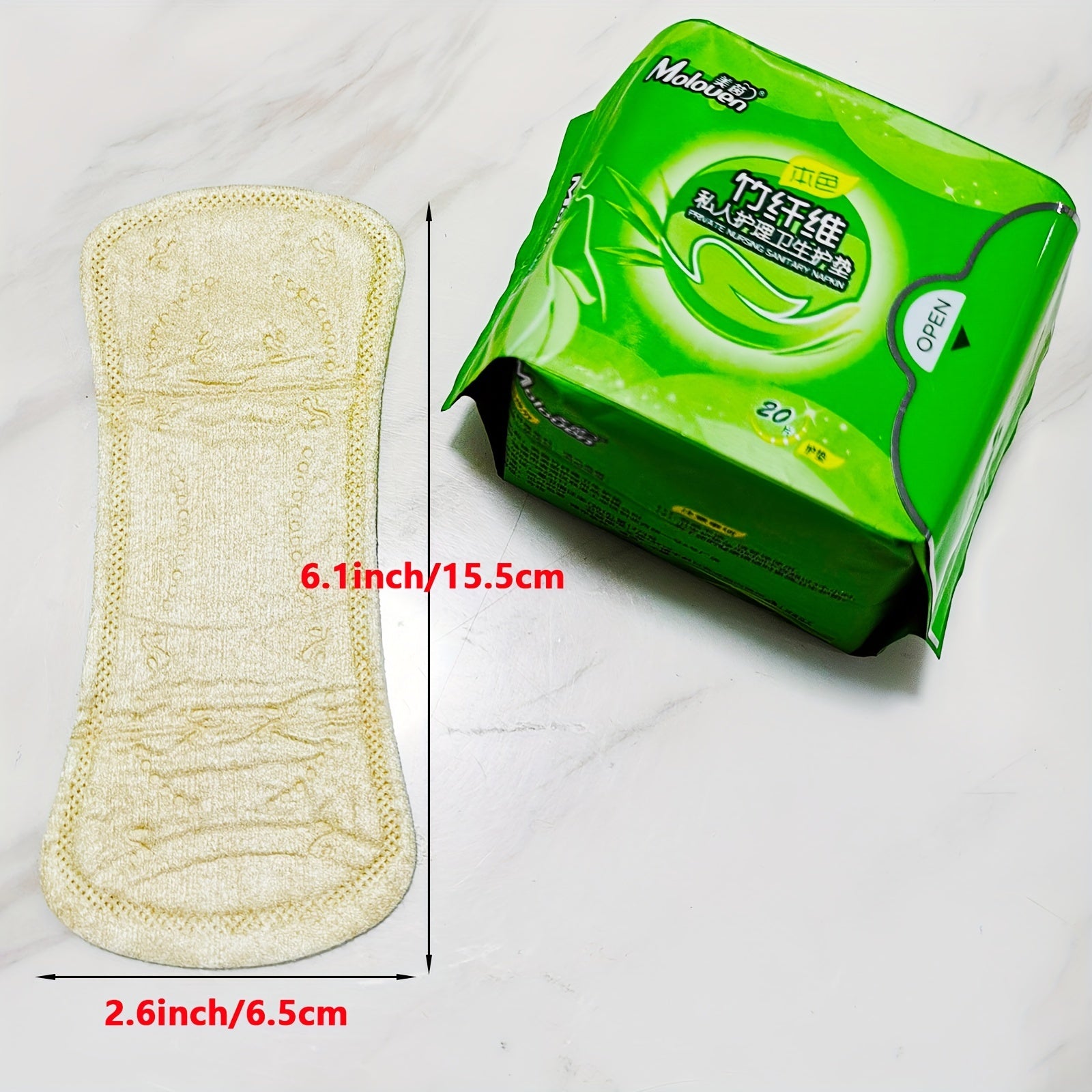 6pcs Bamboo Fiber Unscented Ultra Thin Menstrual Sanitary Pads for Women