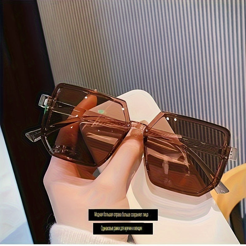 Gafas de marco cuadrado oversized para mujer para conducir moda decorativa de plástico