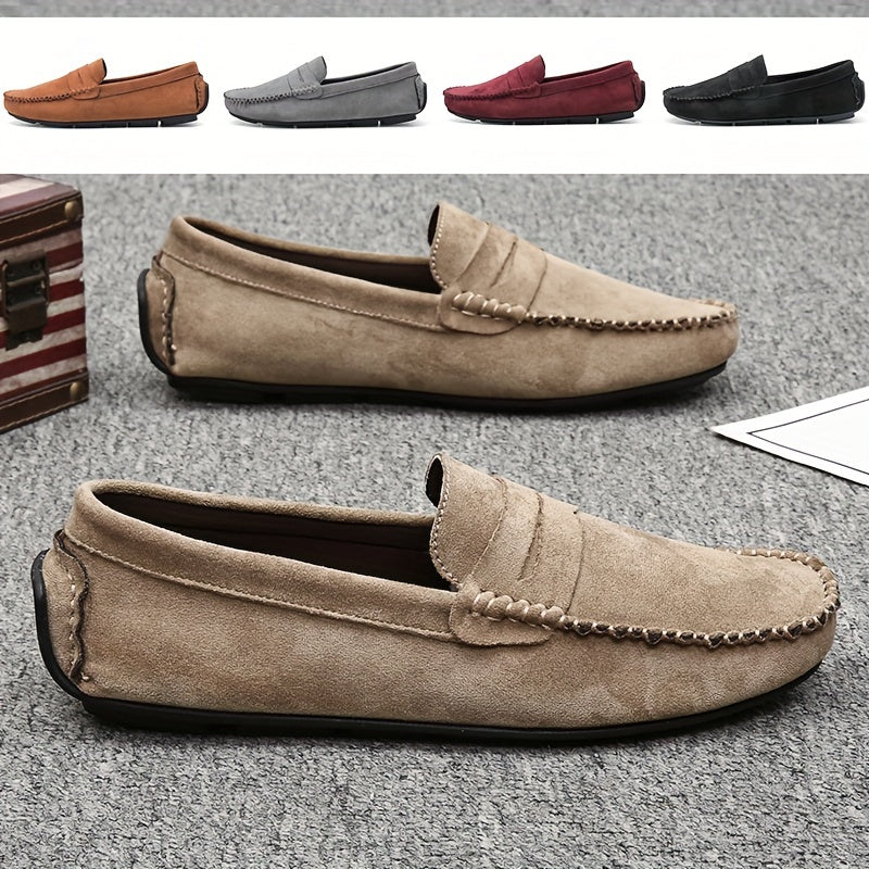 Men's Casual Loafers Fabric Slip-On Non-Slip Round Toe Comfortable Durable Shoes