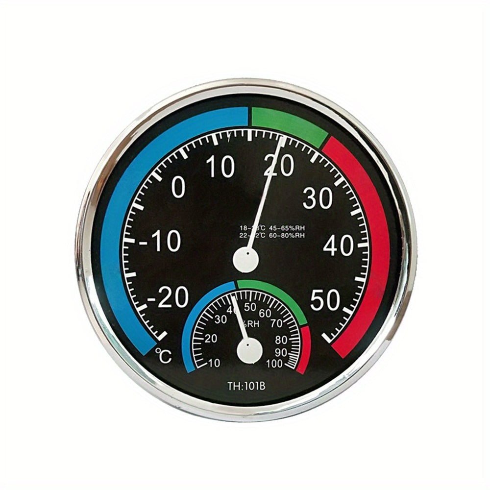 Analog Thermometer Hygrometer Indoor Outdoor Wall Mount Round Dial