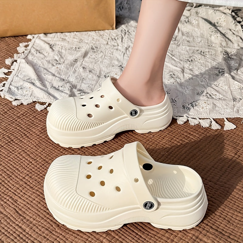 Women's White EVA Clogs Breathable Non-Slip Sandals with Adjustable Strap