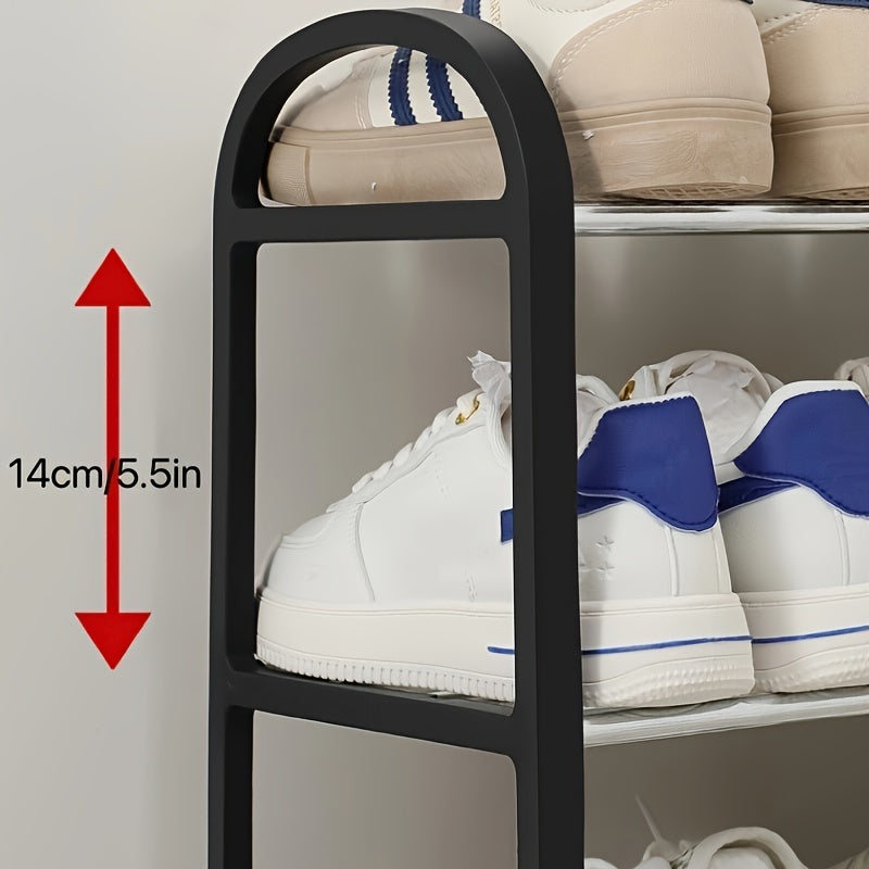 Stainless Steel 4-Tier Shoe Rack for Entryway Closet Storage