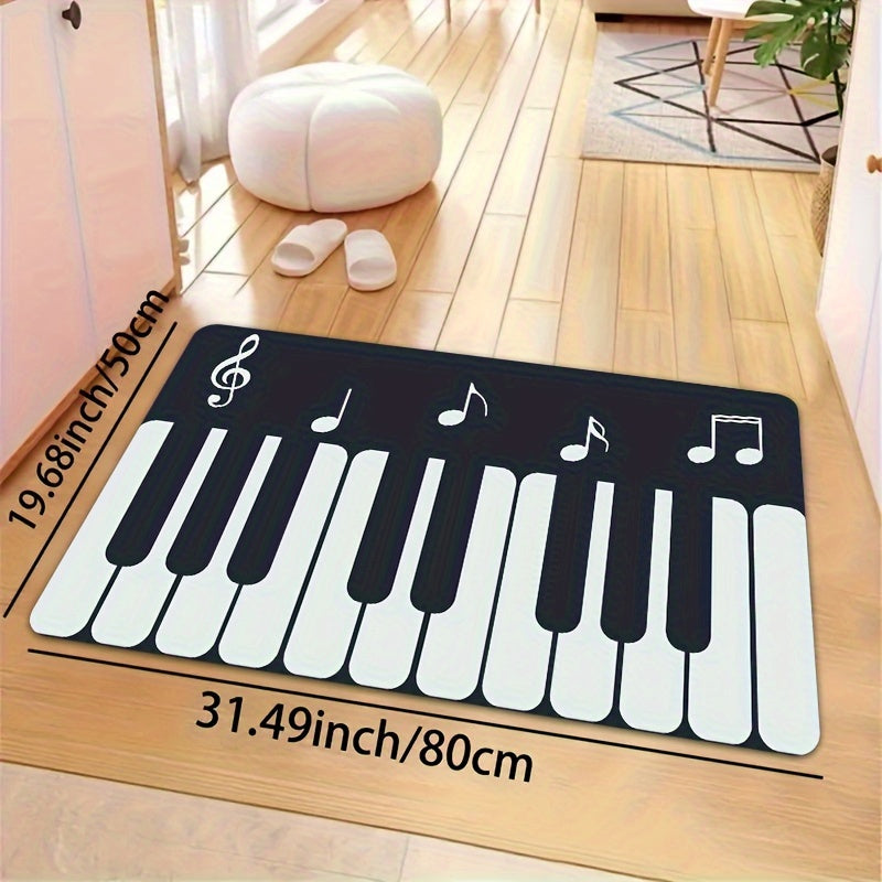 Piano musiqa naqshli pol matosi, sirgʻalmas gilam, yashash xonasi, yotoqxona, oshxona, hojatxona uchun