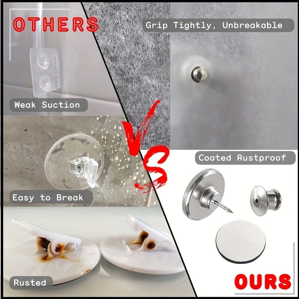 Magnetic Curtain Buckles with Thumb Tacks, 8/16/24 Pieces, Curtain Fixing Clips