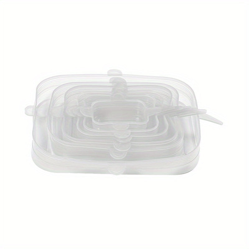 6 ta qayta ishlatiladigan silikon cho'ziladigan qopqoq to'plami - idishlar va konteynerlarni mukammal muhrlaydi va qoplaydi, havo o'tkazmaydigan va oqmaslik dizayni bilan premium oshxona saqlash varianti