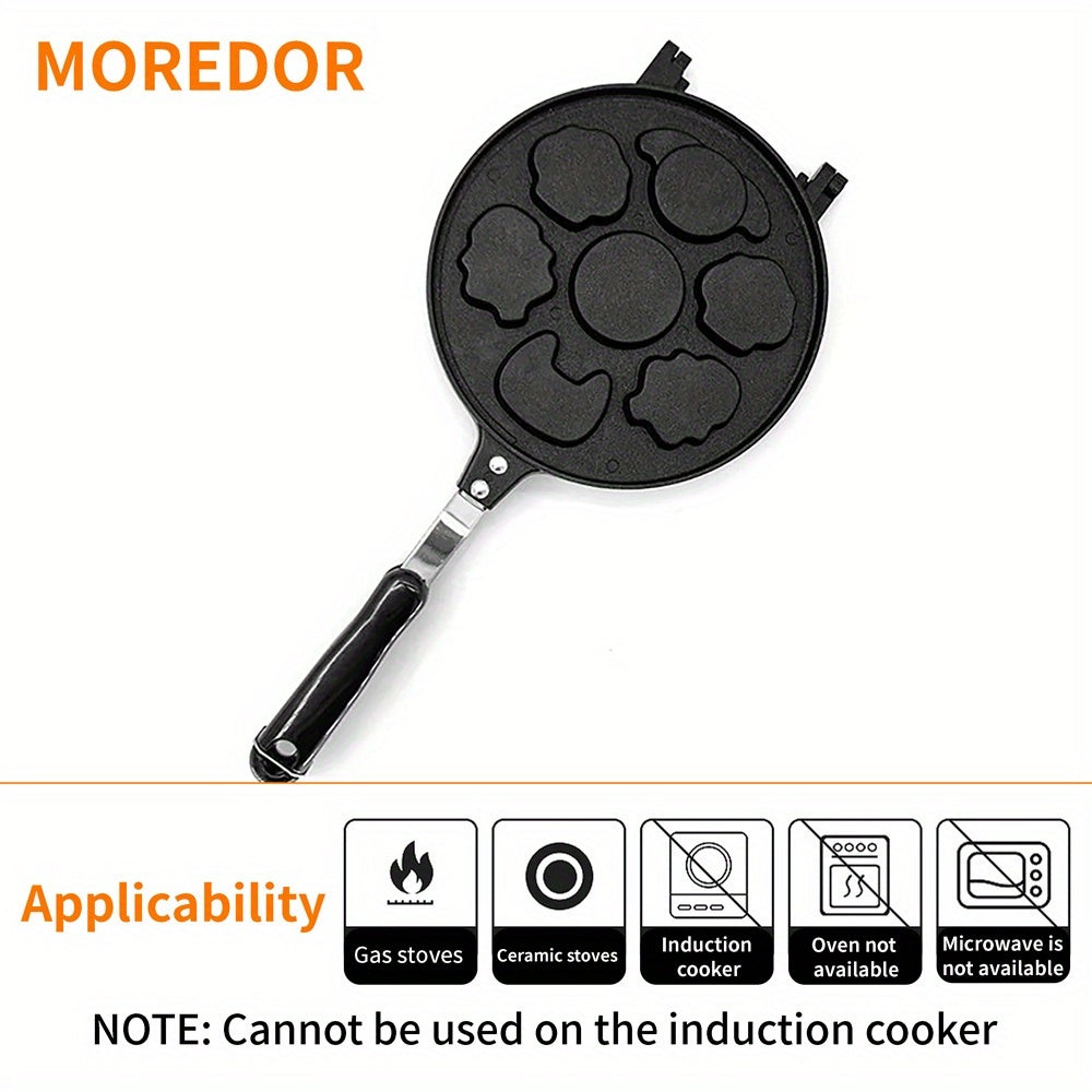 7 teshikli yopishmaydigan qovurilgan pan, pankeklar, burgerlar, pechenelar uchun ko‘p funksiyali nonushta mashinasi