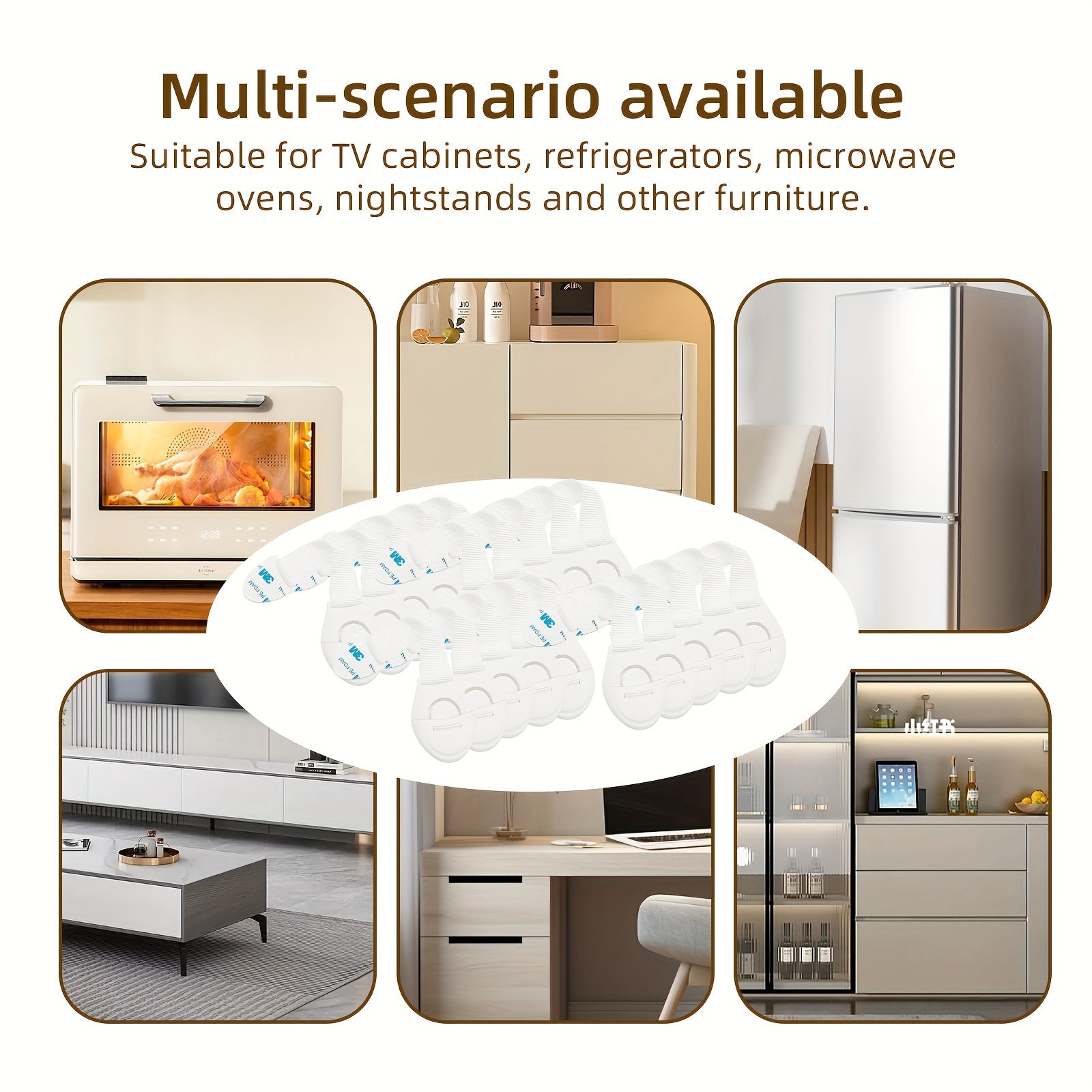 20/40 White Plastic Child Safety Locks for Cabinets Drawers Toilet Fridge