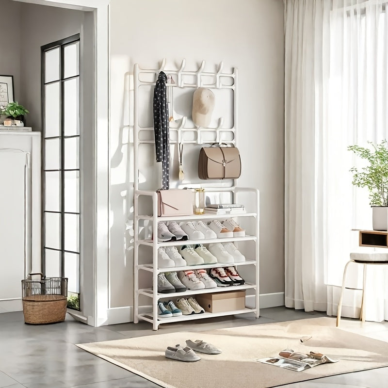 8 ta qulf bilan 5 qavatli poyabzal javoni, chidamli karbon po'lat, joyni tejovchi tashkilotchi