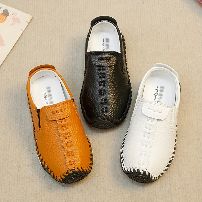 Boys Loafers Breathable Faux Leather Slip-On Casual Shoes for Spring and Autumn