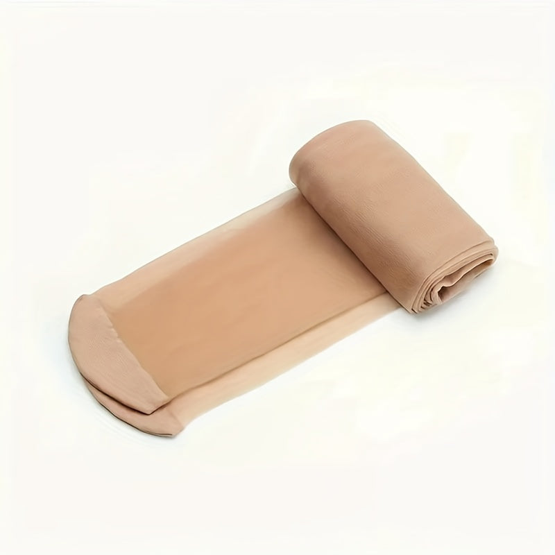 Women's Plus Size High-Waist Pantyhose Solid Color Control Top Ultra-Soft Durable Nylon Polyester