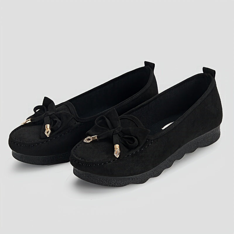 Mocasines slip-on para mujer, zapatos planos transpirables, color negro, tela, suela de PU