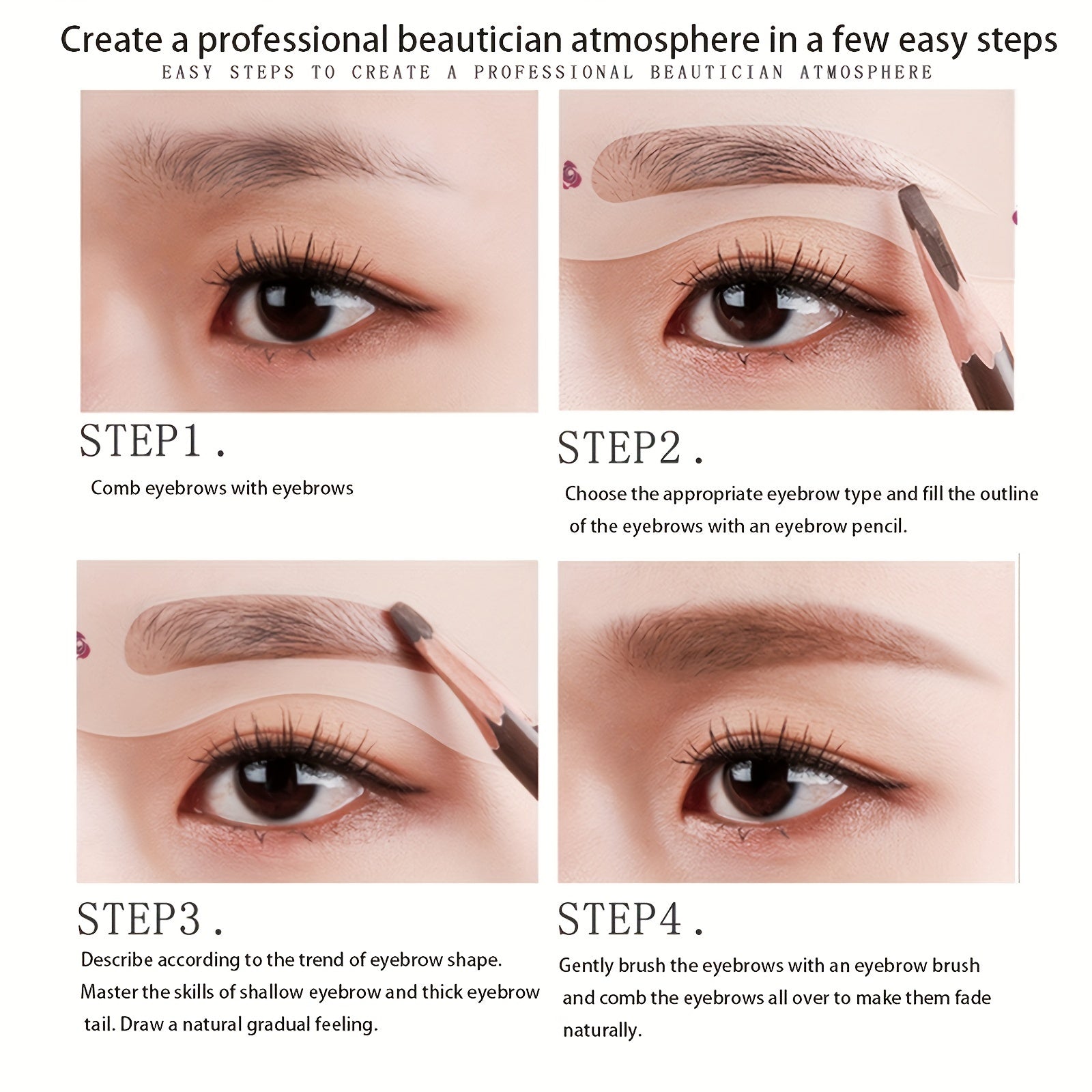 Ayollar uchun aniqlik bilan qosh kontur shablonlari to'plami 10 dona, qattiq yopishadigan qosh shabloni