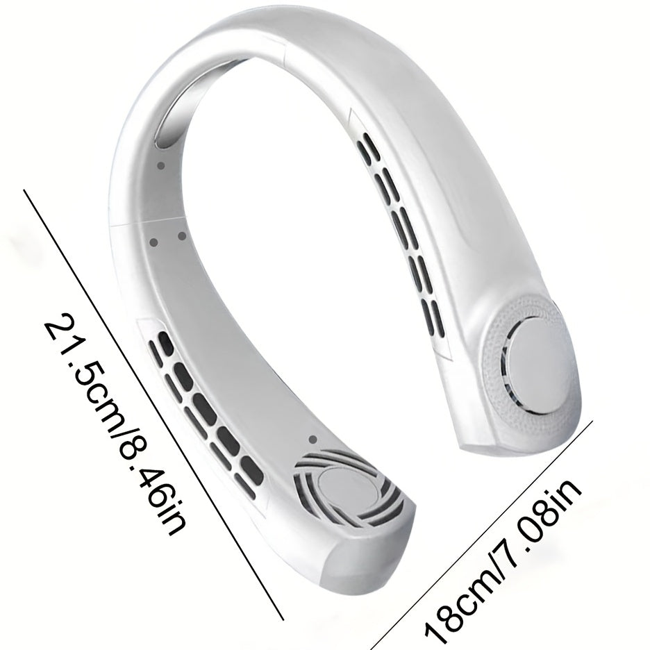 Mini Air Cooler Fan 2024 Neck-Hanging USB Rechargeable Quiet Leafless Indoor Outdoor