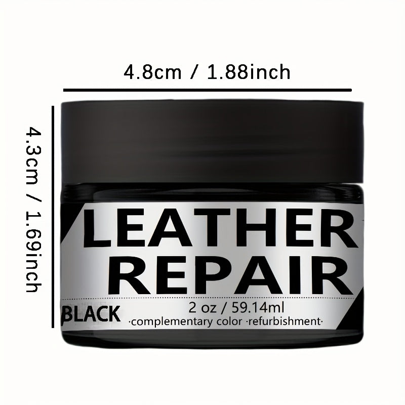Black Leather Shoe Repair Kit 2oz Scuff Fix Color Restorer for Shoes