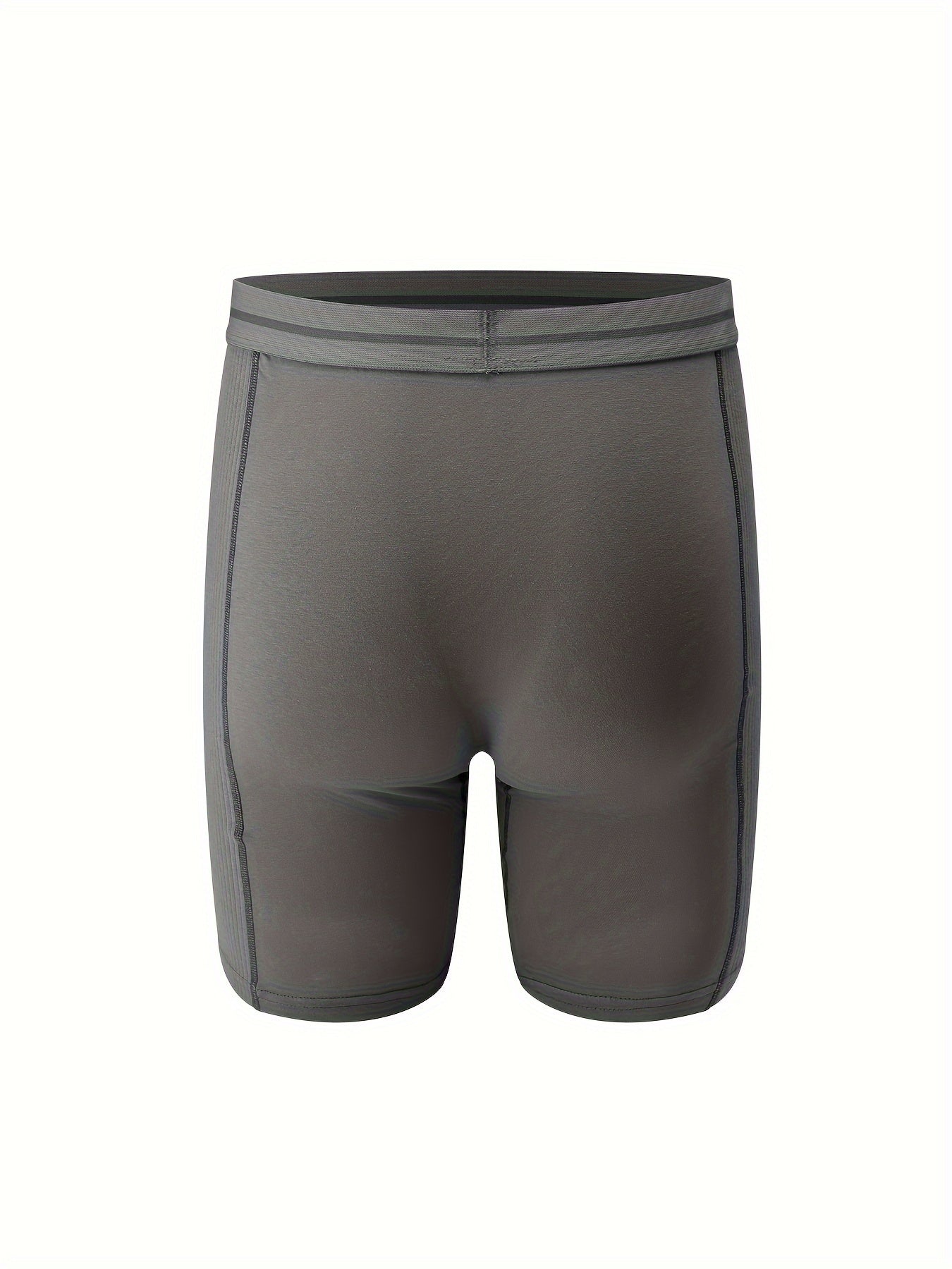 Men's Cotton Boxer Briefs 3-Pack Ultra-Long Solid Color Medium Stretch Daily Wear