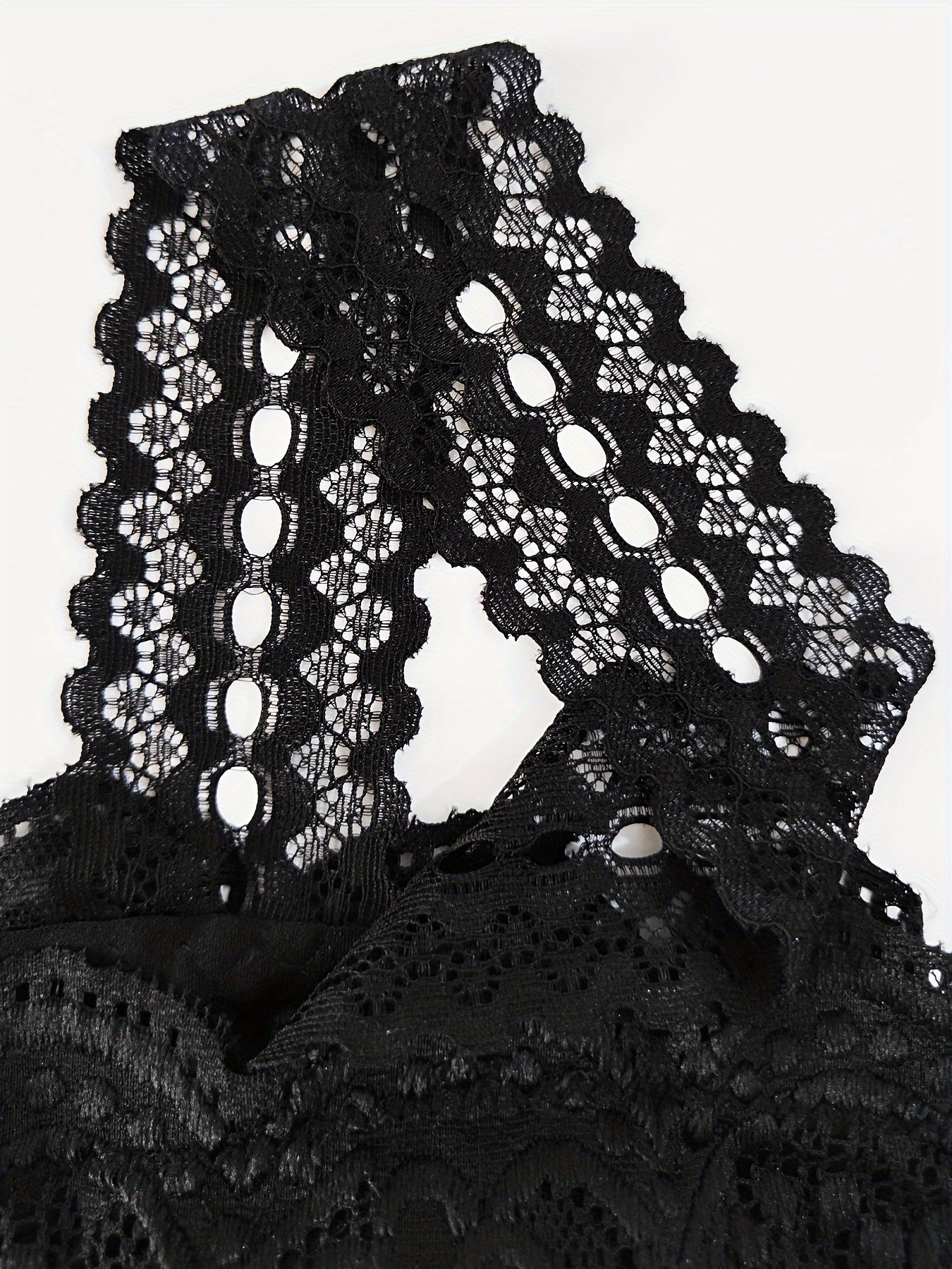 Women's Lace Bralette with Removable Cups Hollow Nylon Knit Camisole