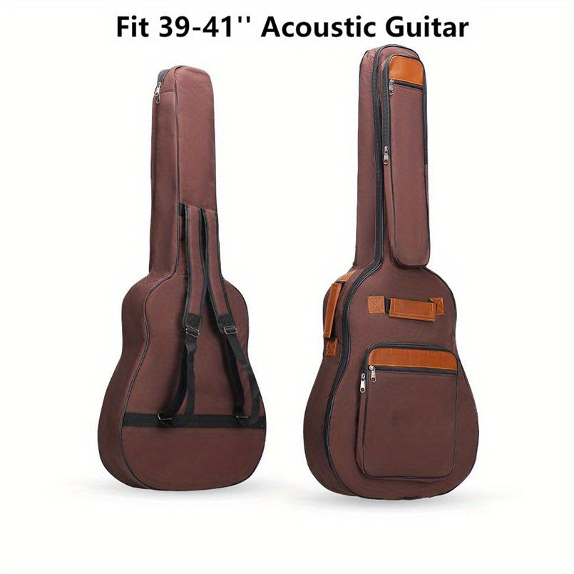 10mm Thickened Acoustic and Classical Guitar Gig Bag Waterproof with Dual Shoulder Straps and Pockets