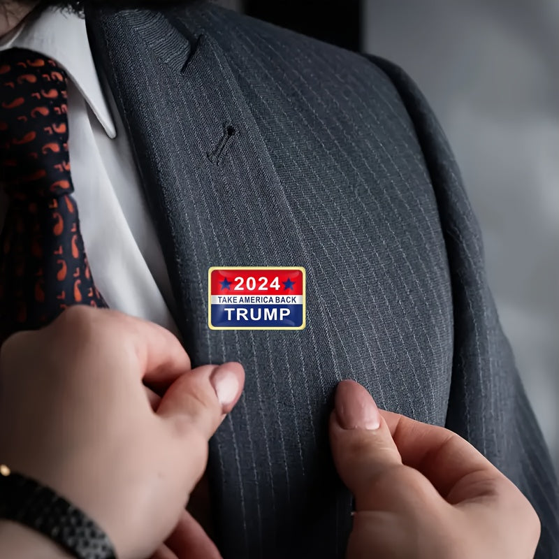 Set of 20 Vintage-Style Alloy Square Trump 2024 Campaign Pins