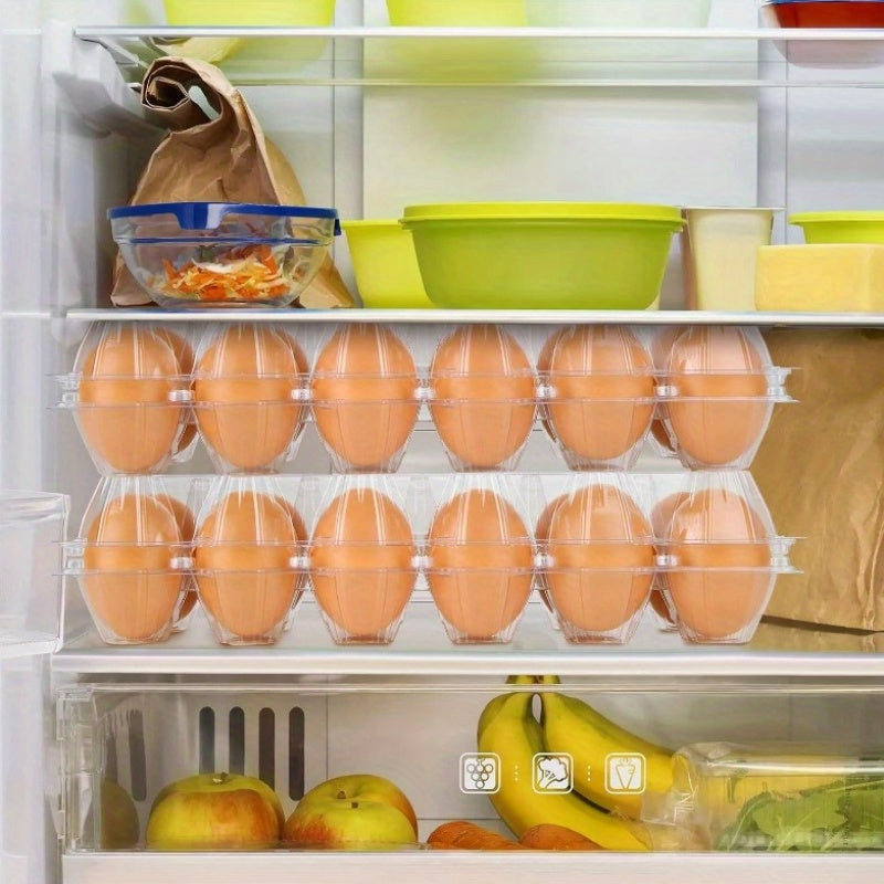 30-Pack Clear Plastic Egg Cartons Reusable Egg Trays Hold 12 Eggs for Farm Market