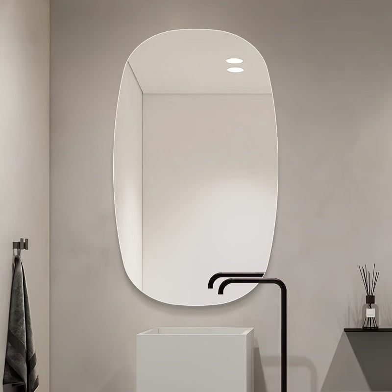 Rectangular Acrylic Mirror Wall Decal Frameless Self-Adhesive Bathroom Decor