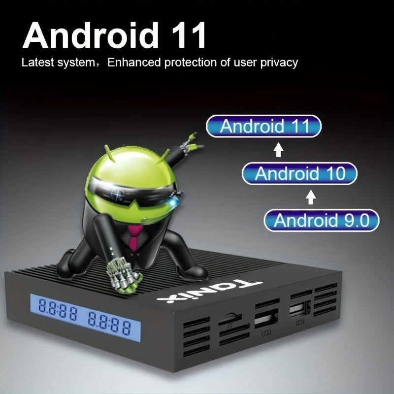 Android TV Box with Amlogic S905X4, Android 11, 4GB RAM, 32GB/64GB Storage, Wi-Fi 2.4G/5G, 100m LAN