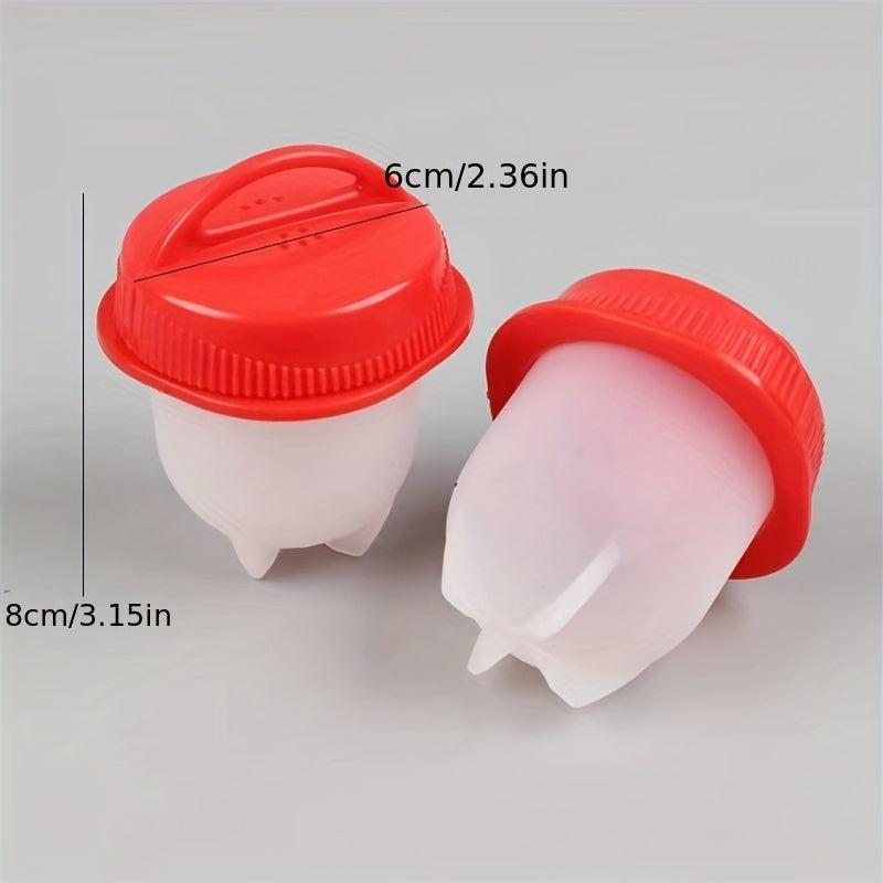 Silicone Egg Cups for Steamed Eggs Baking and Cooking Red Set of 4
