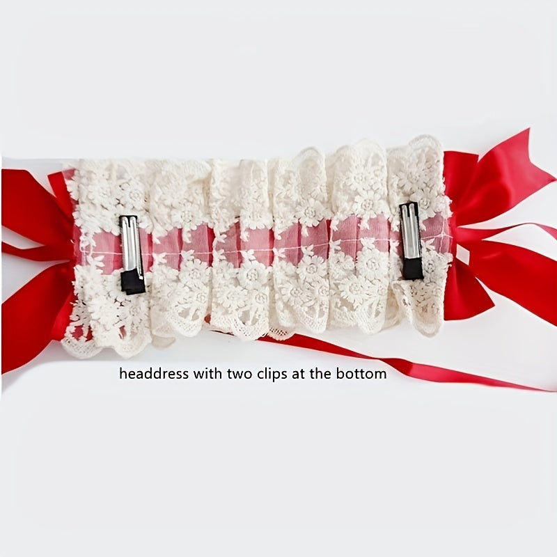 Maid Style Hair Accessory Headband with Non-slip Duck Billed Clips for Women