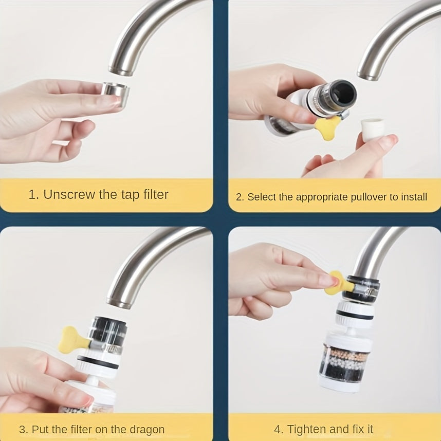 Kitchen Faucet Filter 360° Rotatable 6-Layer Purification Splashproof