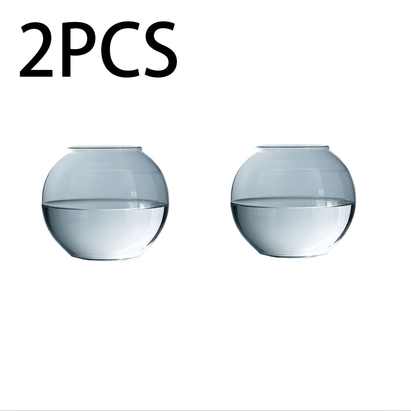 Glass Wall Planters with Fish Tank Feature Set of 2 Modern Indoor Outdoor Decor