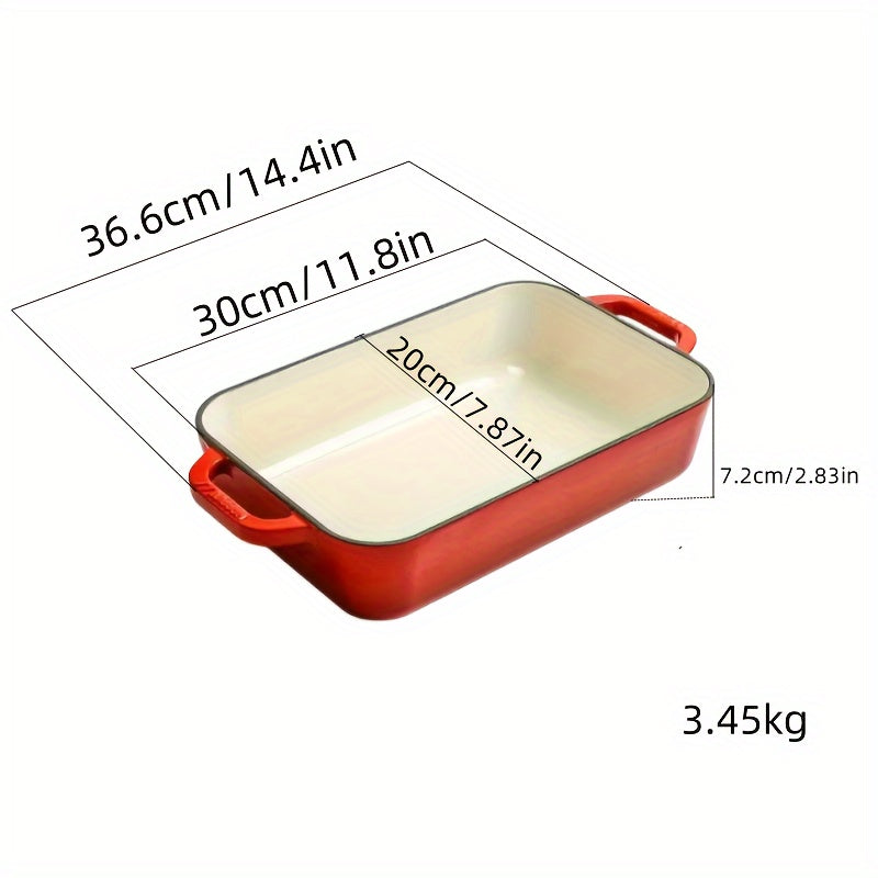 Enamel Square Baking Pan Non-Stick for Fish Steak BBQ Versatile