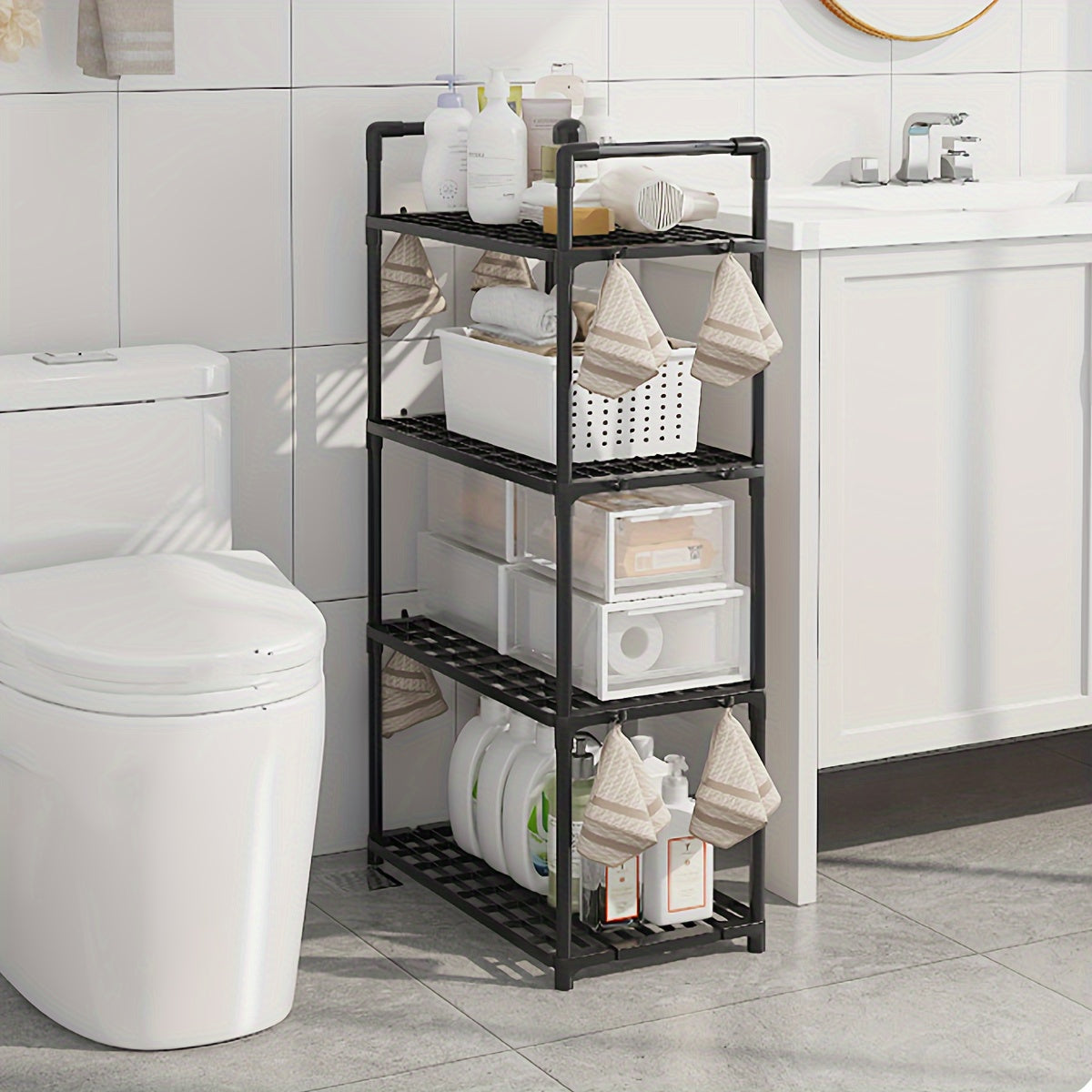 Kitchen Storage Rack for Microwave Oven Electric Rice Cooker and Fruit Vegetable Organizer Shelf