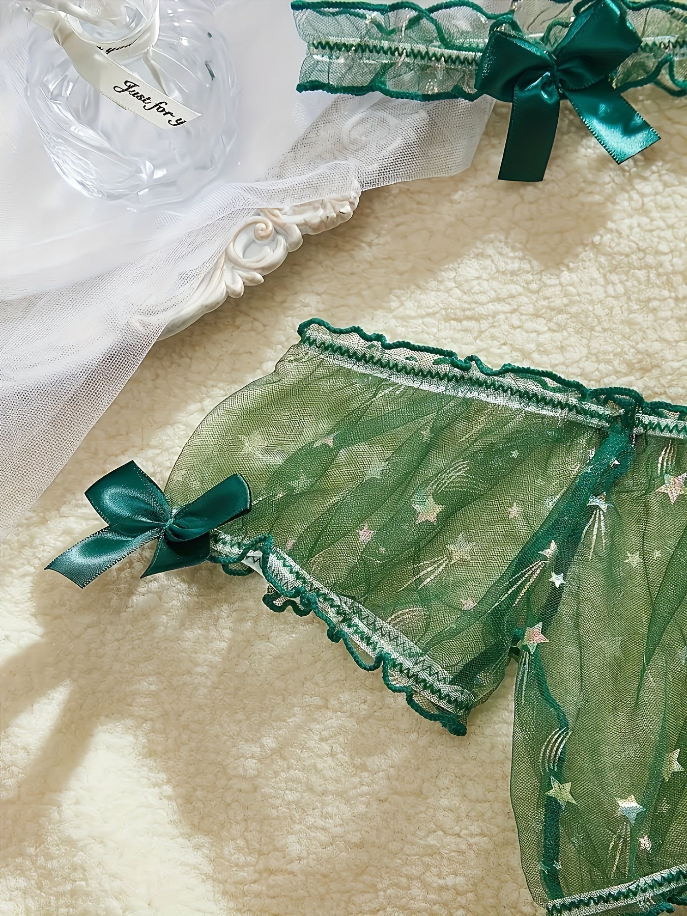 Комплект домашней одежды из трёх предметов с принтом в виде сетки-звезды для женщин