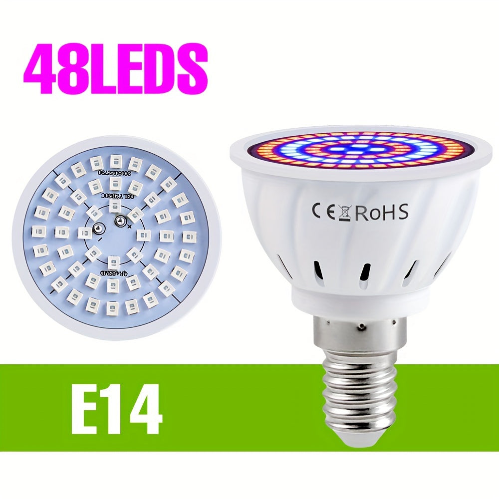 E27 LED Grow Light Bulb Full Spectrum Hydroponic Indoor Plant Lighting Red Blue UV IR 48/60 LEDs