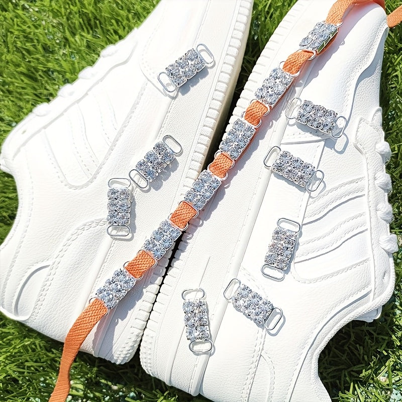 Women Silver Rhinestone Shoe Clips 4-Pack for Boots and Sneakers