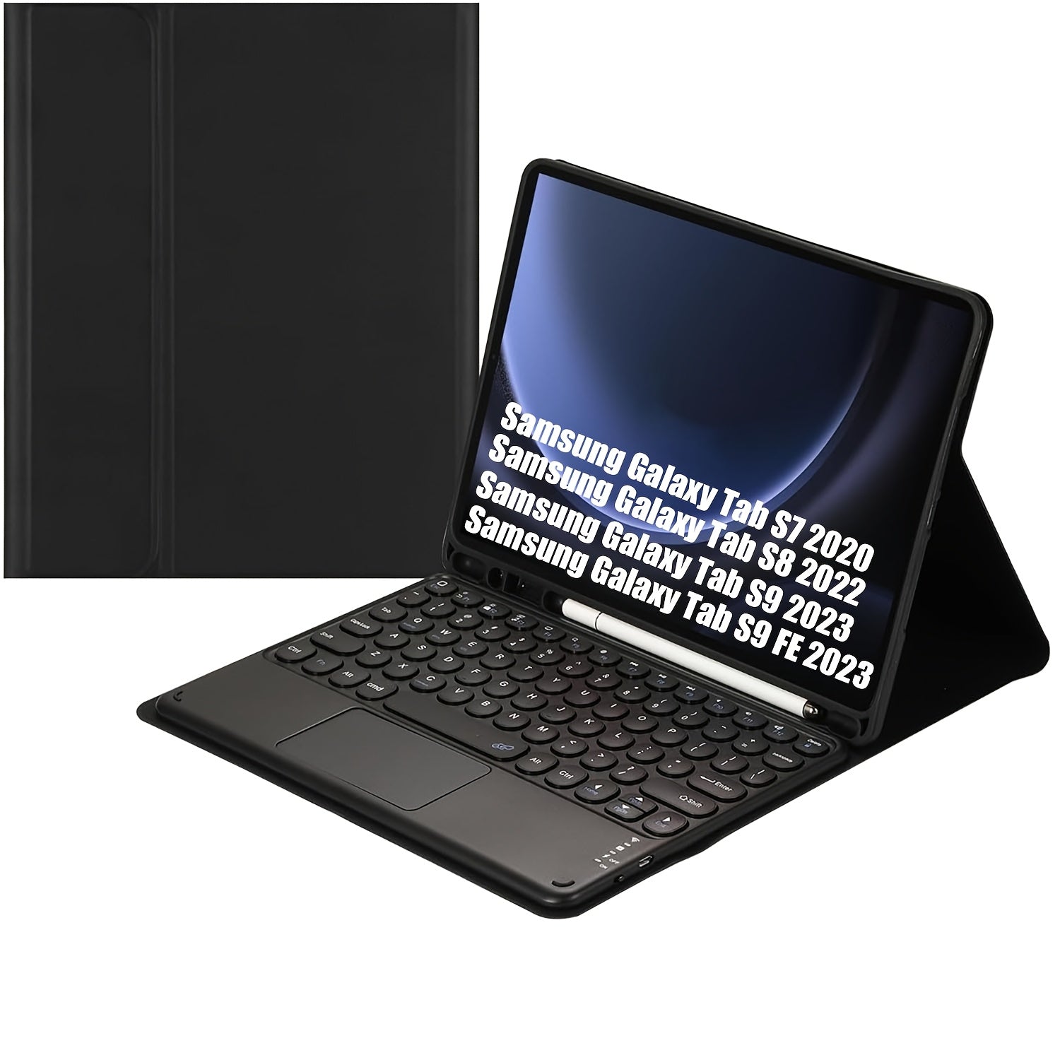 Galaxy Tab A9 Plus 27.94cm 2023 and Galaxy S9 FE/S9/S8/S7 Keyboard Case with Multi-Touch Trackpad Detachable Keyboard Auto Sleep Wake Smart Folio with S Pen Holder
