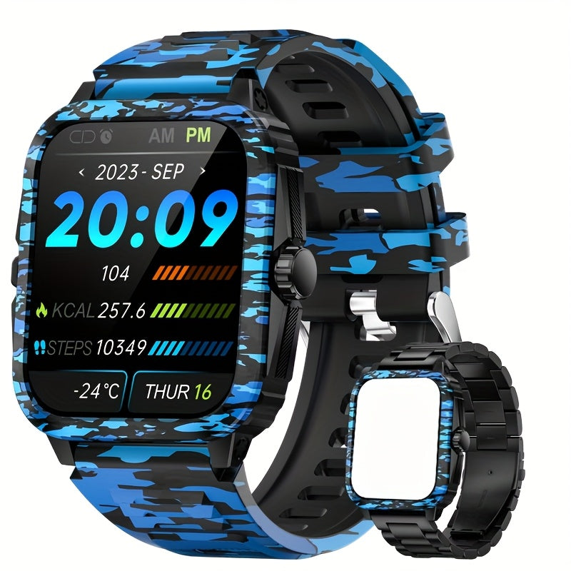 Smart Watch 1.96-Inch Wireless 5.3 Voice Assistant Exercise Recording Multi-Sports Water Resistant